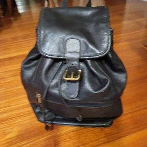 Vintage Coach black leather backpack